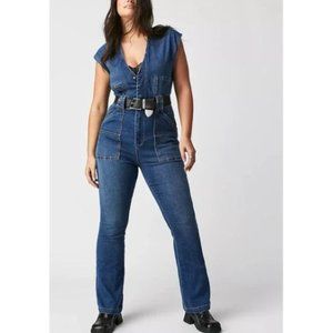 Free People CRVY Hyde Park denim jumpsuit